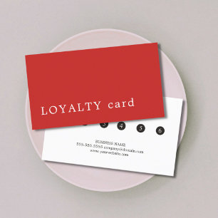Minimalist Modern Red White Beauty Loyalty Card
