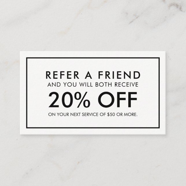 Minimalist Modern Referral Card (Front)