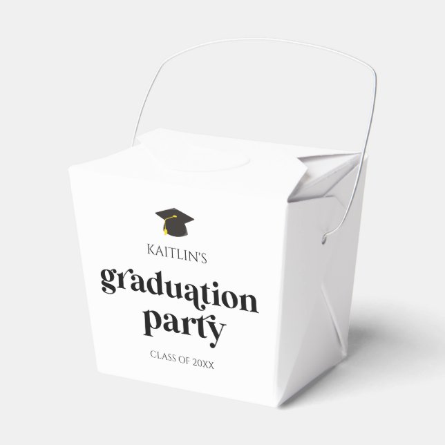 Minimalist Modern Retro Graduation Party Favour Box (Front Side)