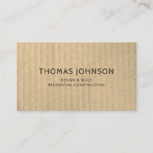 Minimalist Modern Rustic Construction Business Car Card