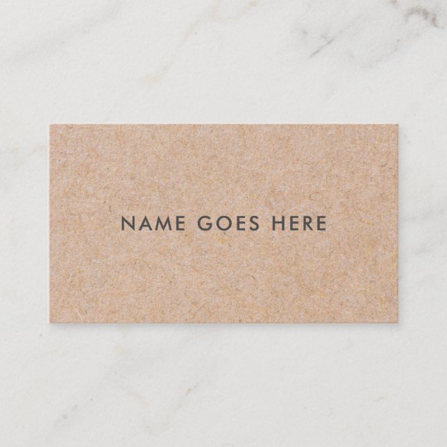 Minimalist Modern Rustic Kraft Business Card (Front)