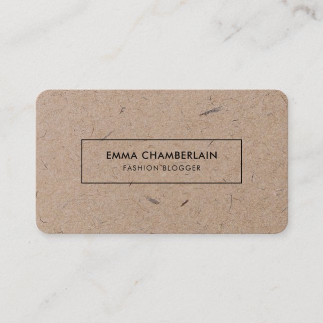 Minimalist Modern Rustic Kraft Paper Business Card (Front)
