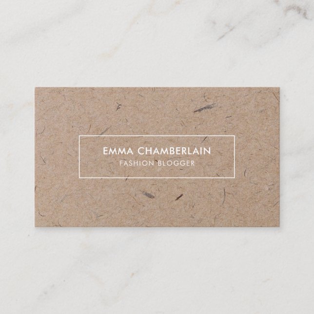 Minimalist Modern Rustic Kraft Paper Business Card (Front)