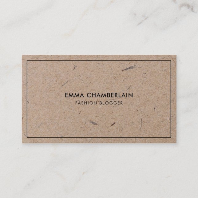 Minimalist Modern Rustic Kraft Paper Business Card (Front)