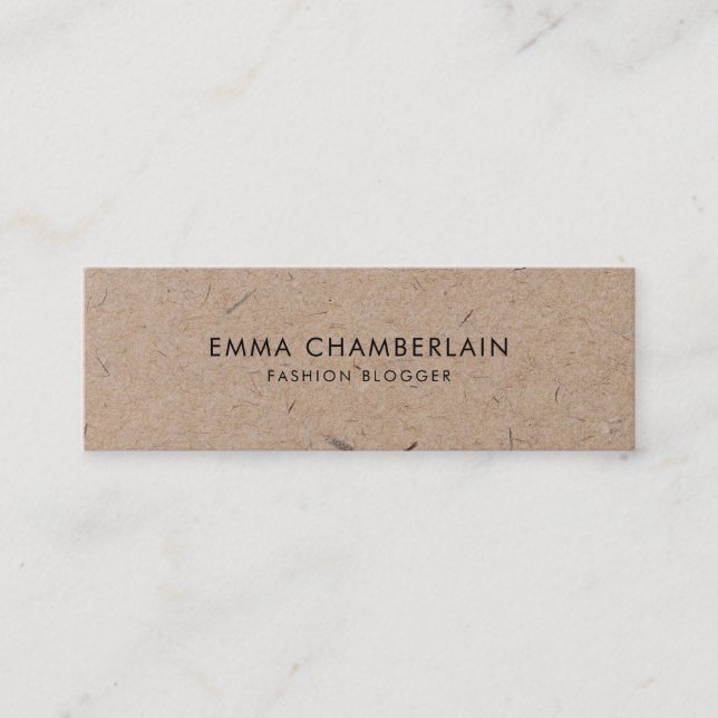 Minimalist Modern Rustic Kraft Paper Business Card (Front)