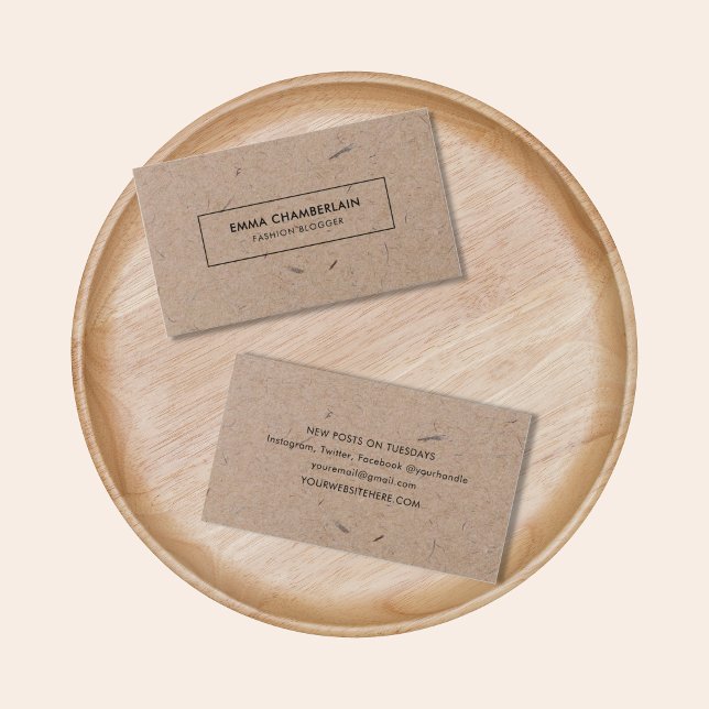 Minimalist Modern Rustic Kraft Paper Business Card (Creator Uploaded)