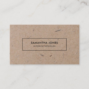 Minimalist Modern Rustic Kraft Paper Business Card