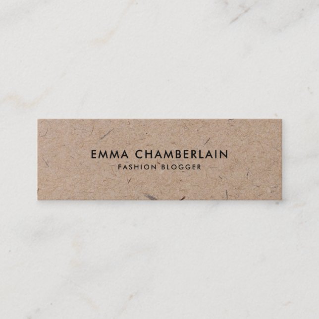 Minimalist Modern Rustic Kraft Paper Business Card (Front)
