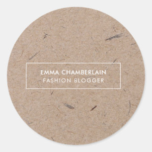 Minimalist Modern Rustic Kraft Paper Classic Round Sticker