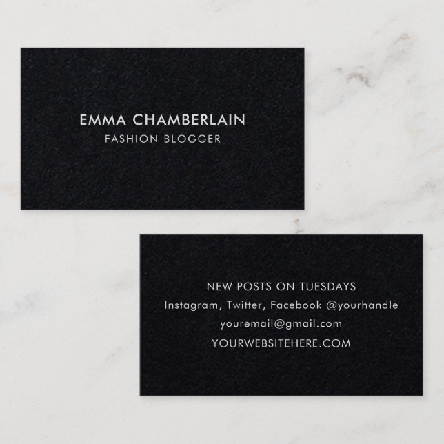 Minimalist Modern Rustic Kraft Paper Eco Black Business Card (Front/Back)