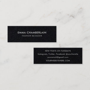 Minimalist Modern Rustic Kraft Paper Eco Black Mini Business Card