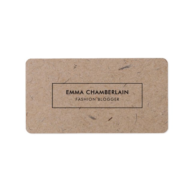 Minimalist Modern Rustic Kraft Paper Label (Front)