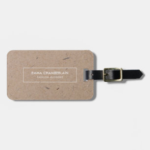 Minimalist Modern Rustic Kraft Paper Luggage Tag