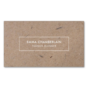 Minimalist Modern Rustic Kraft Paper Magnetic Business Card