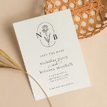 Minimalist Modern Rustic Wedding Monogram Save The Date<br><div class="desc">Minimalist Modern Rustic Wedding Monogram Budget Save the Date.</div>