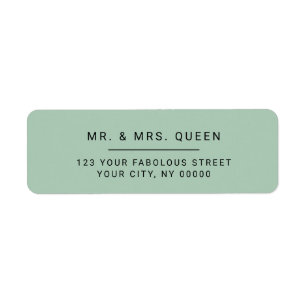 Minimalist Modern Sage Green Return Address Label