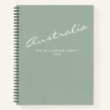 Minimalist Modern Sage Personalised Travel Journal