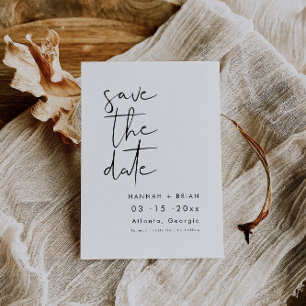 Minimalist Modern Save The Date Card