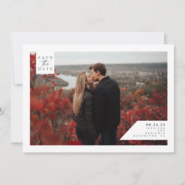 Minimalist Modern Save the Date Photo (Front)