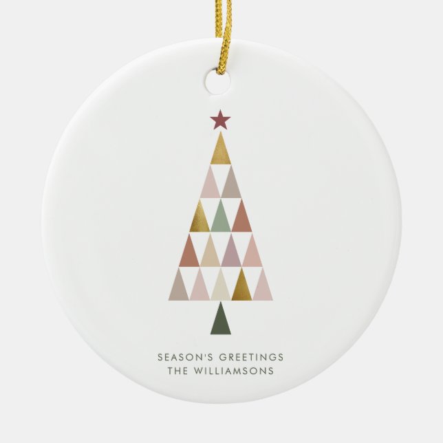 Minimalist Modern Scandi Simple Christmas Tree Ceramic Tree Decoration (Front)