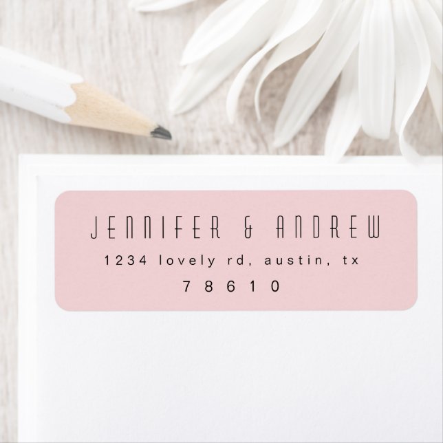 Minimalist Modern Script Blush Pink Return Address (Insitu)