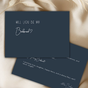 Minimalist Modern Script Bridesmaid Proposal