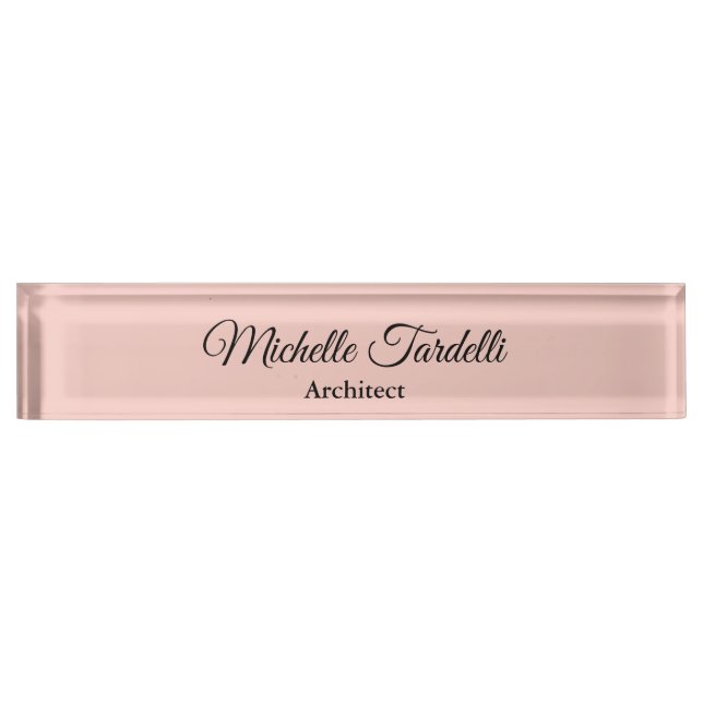 Minimalist Modern Script Calligraphy Nameplate (Front)