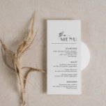 Minimalist Modern Script Font Wedding Menu Card<br><div class="desc">Designed to coordinate with our Minimalist All In One Collection, this customisable matching wedding menu card features a clean and simple layout, with modern font. For more advanced customisation of this design, e.g. changing layout, font or text size please click the "CUSTOMIZE" button above. Please contact me for any questions!...</div>