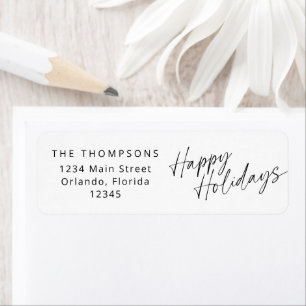 Minimalist Modern Script Happy Holidays