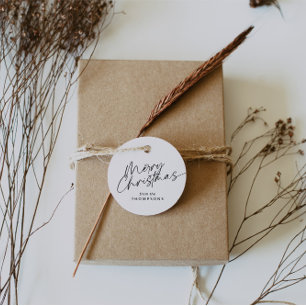 Minimalist Modern Script Merry Christmas Favour Tags