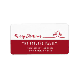 Minimalist modern script Merry Christmas Label