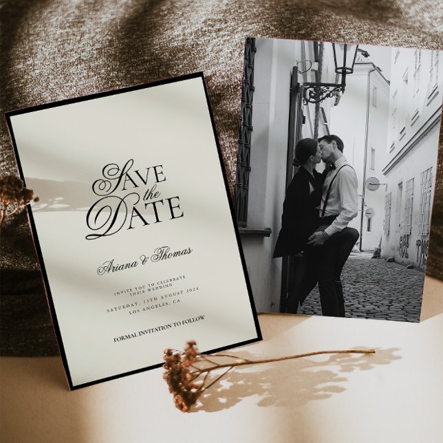 Minimalist Modern Script Save The Date Wedding  Invitation (Creator Uploaded)