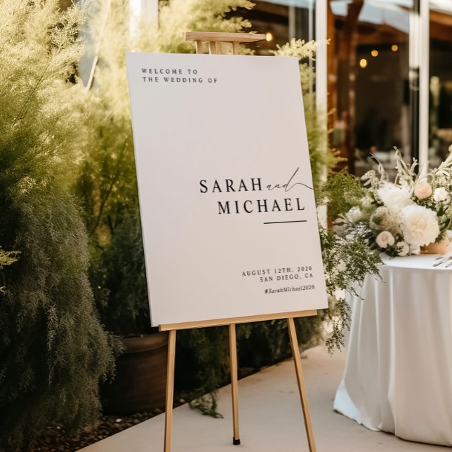 Minimalist Modern Script Simple Wedding Welcome Poster (Creator Uploaded)