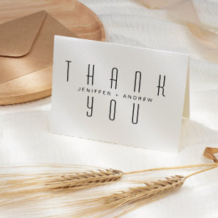 Minimalist Modern Script Thank You Photo Card