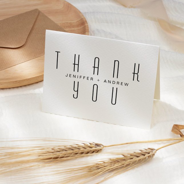 Minimalist Modern Script Thank You Photo Card (Creator Uploaded)