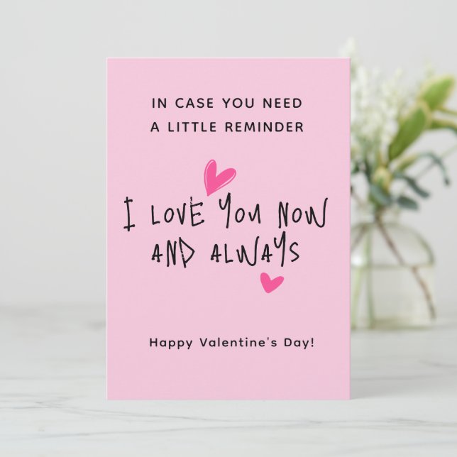 Minimalist Modern Script Valentine's Day Card (Standing Front)