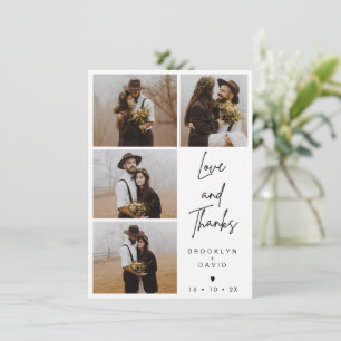 Minimalist Modern Script Wedding Photo Card