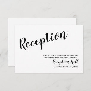 Minimalist Modern Script Wedding Reception Invitation