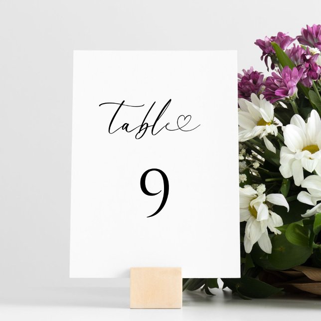 Minimalist Modern Script Wedding  Table Number (Creator Uploaded)