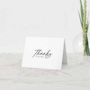 Minimalist Modern Script Wedding Thank You Card