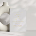 Minimalist Modern Script Wedding White and Gold<br><div class="desc">Minimalist Modern Script Wedding White and Gold Foil Invitation</div>