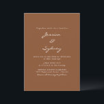 Minimalist Modern Sienna Brown Script Wedding Invitation<br><div class="desc">Minimalist Modern Sienna Brown Script Wedding Invitation</div>