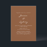Minimalist Modern Sienna Brown Script Wedding Invitation<br><div class="desc">Minimalist Modern Sienna Brown Script Wedding Invitation</div>