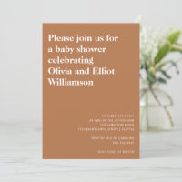 Minimalist Modern Simple Baby Shower Terracotta