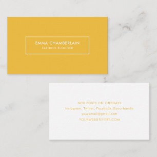 Minimalist Modern Simple Boho Yellow Business Card