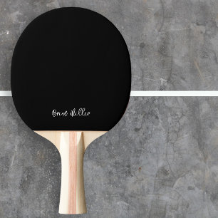 Minimalist Modern Simple Handwritten Name black  Ping Pong Paddle
