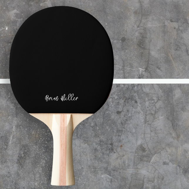 Minimalist Modern Simple Handwritten Name black  Ping Pong Paddle (Creator Uploaded)