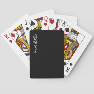 Minimalist Modern Simple Handwritten Name Black Playing Cards