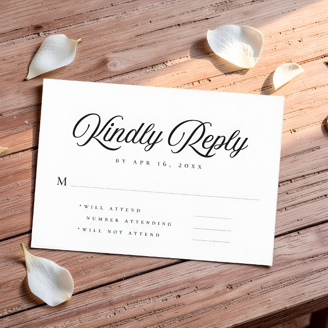 Minimalist Modern Simple Memories Memorial Reply RSVP Card (Creator Uploaded)
