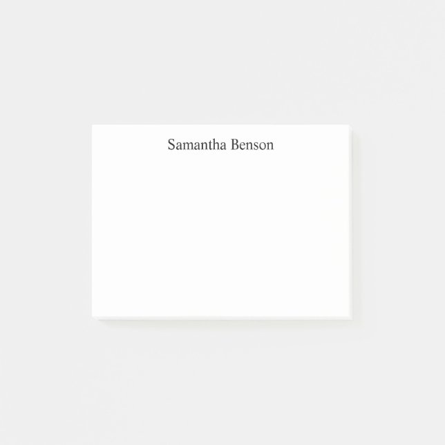 Minimalist Modern Simple Name Post-it Notes (Front)